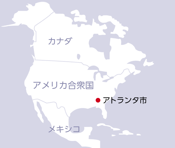 地図：アトランタ市の位置